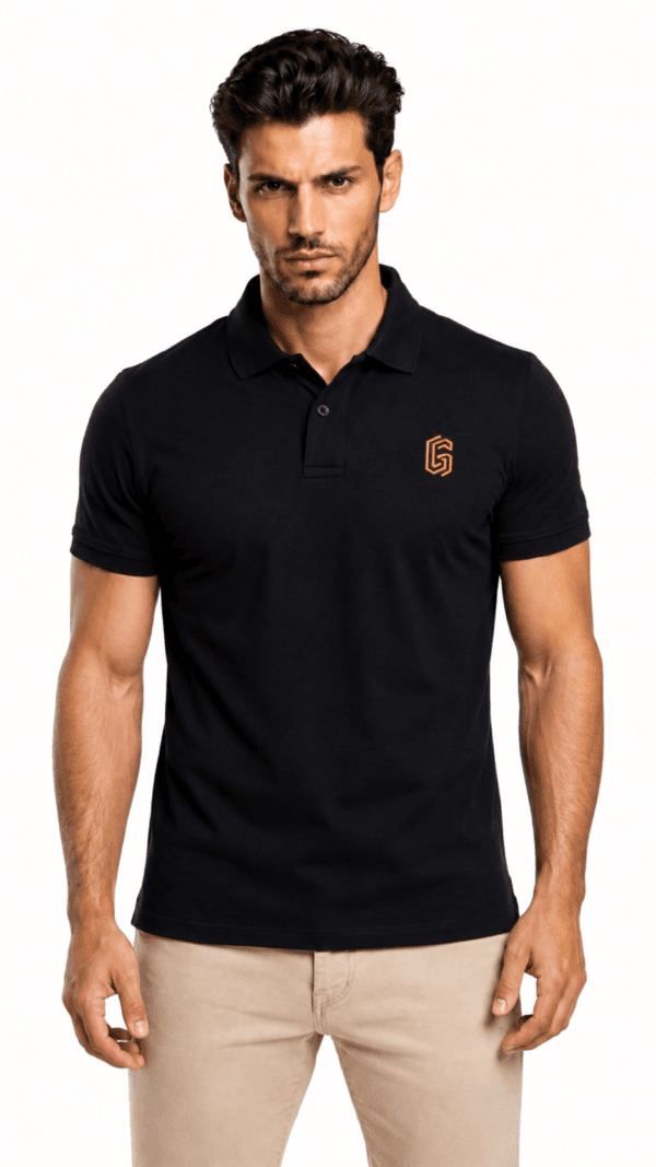 GLAMOR Essential Polo Black Front View