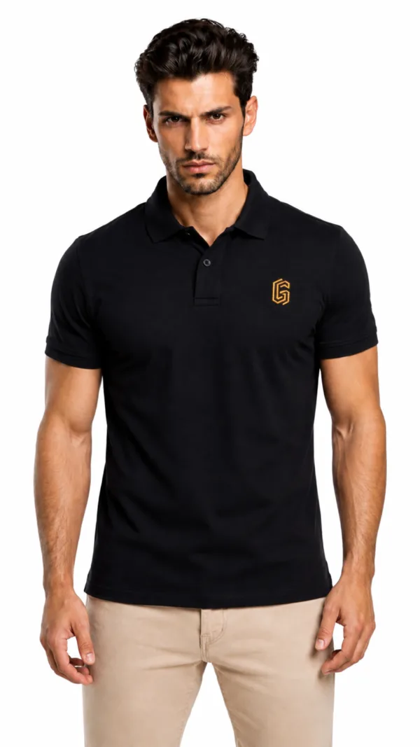 GLAMOR Essential Polo Black Front View