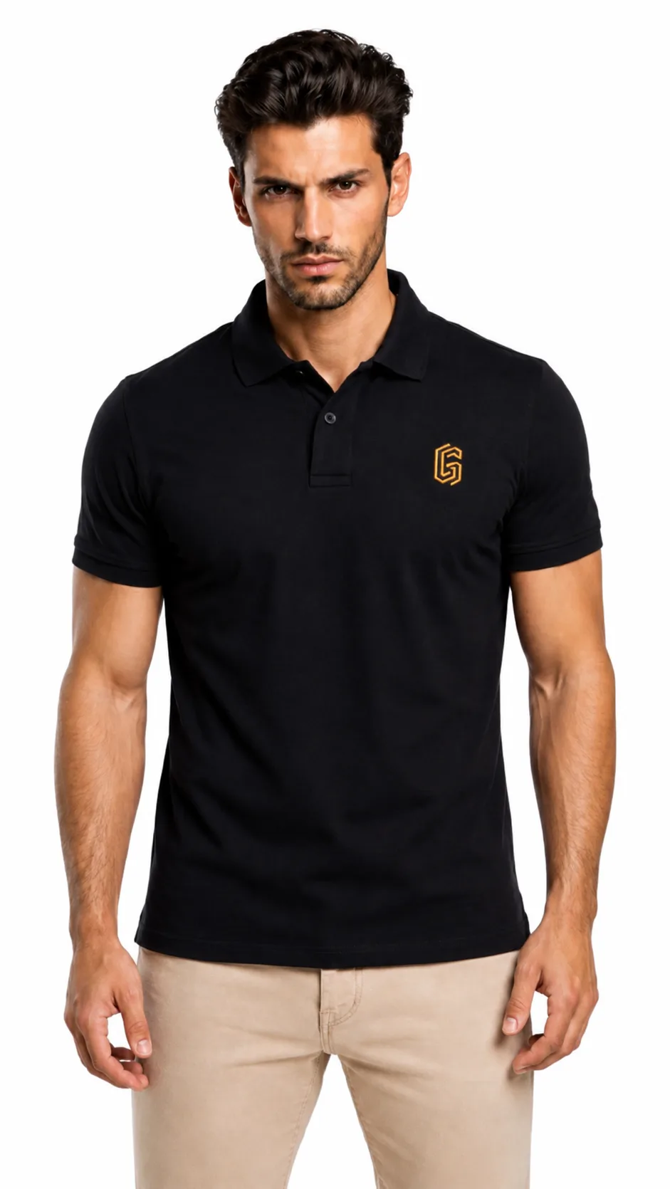 GLAMOR Essential Polo Black Front View