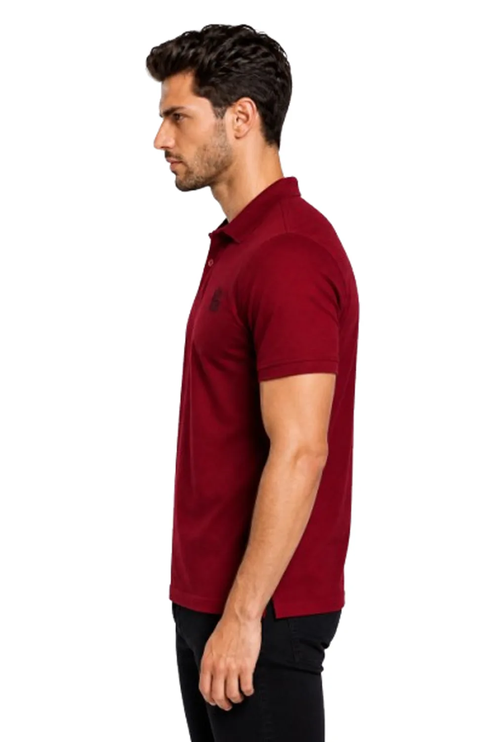 GLAMOR Essential Polo Burgundy Side View