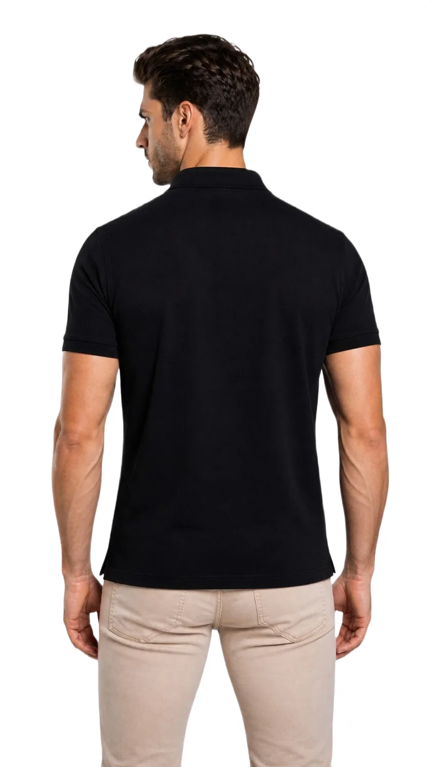 GLAMOR Essential Polo Black Back View