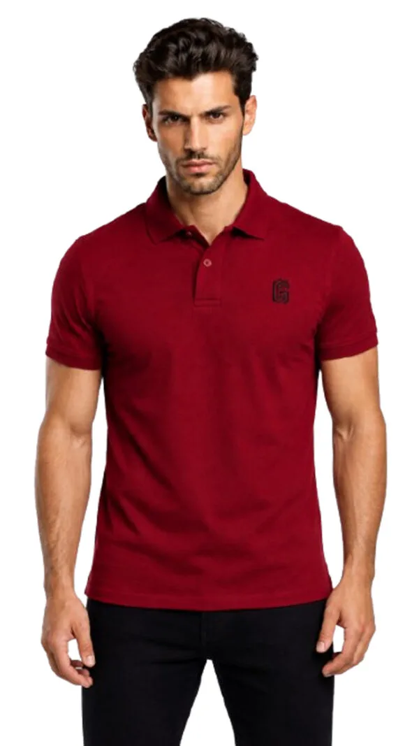 GLAMOR Essential Polo Burgundy Front View