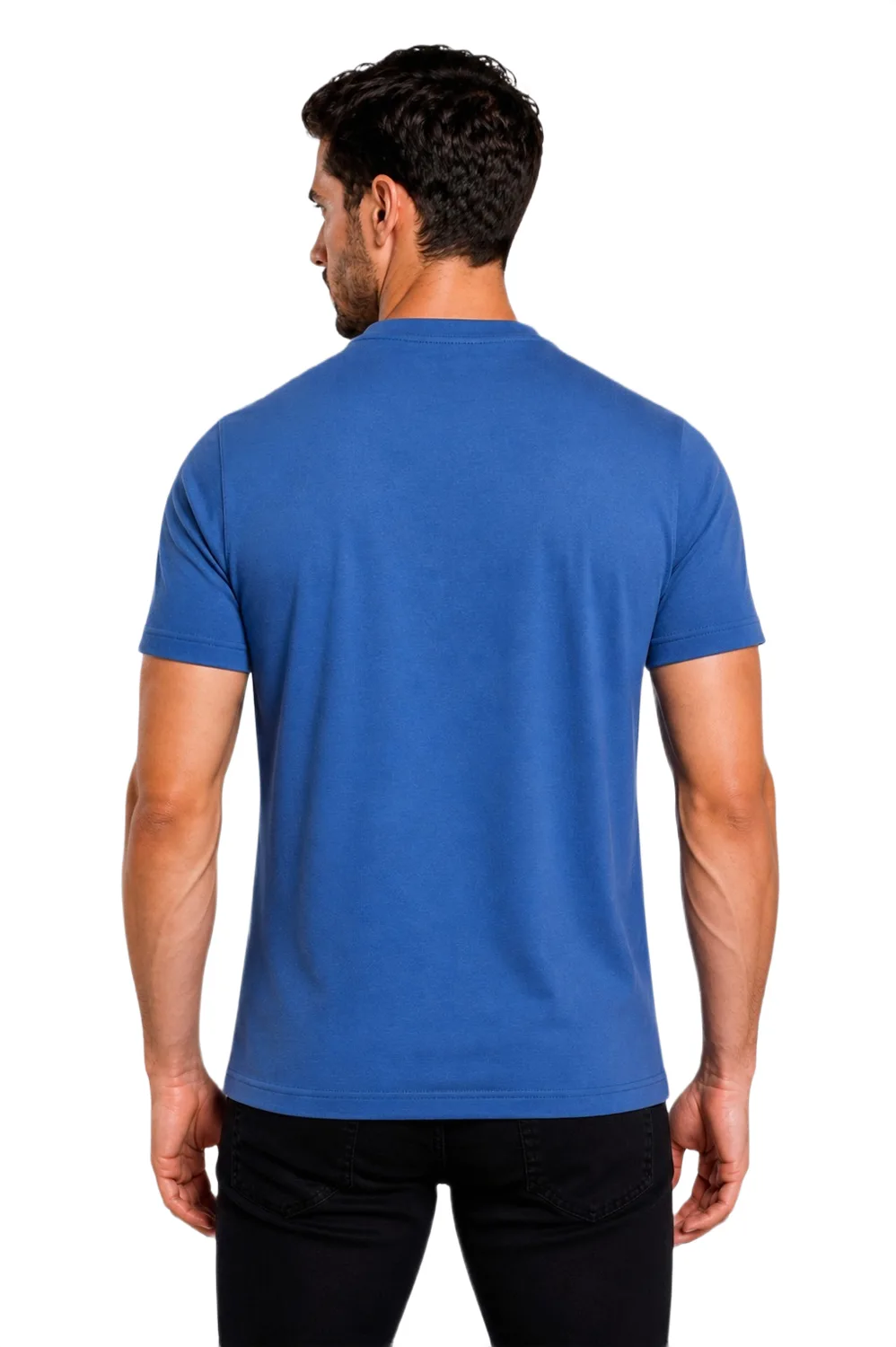 GLAMOR Signature Embroidered Tee Slate Blue Back View