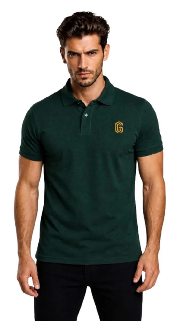 GLAMOR Essential Polo Forest Green Front View